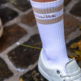 Tonsure socks beige logo