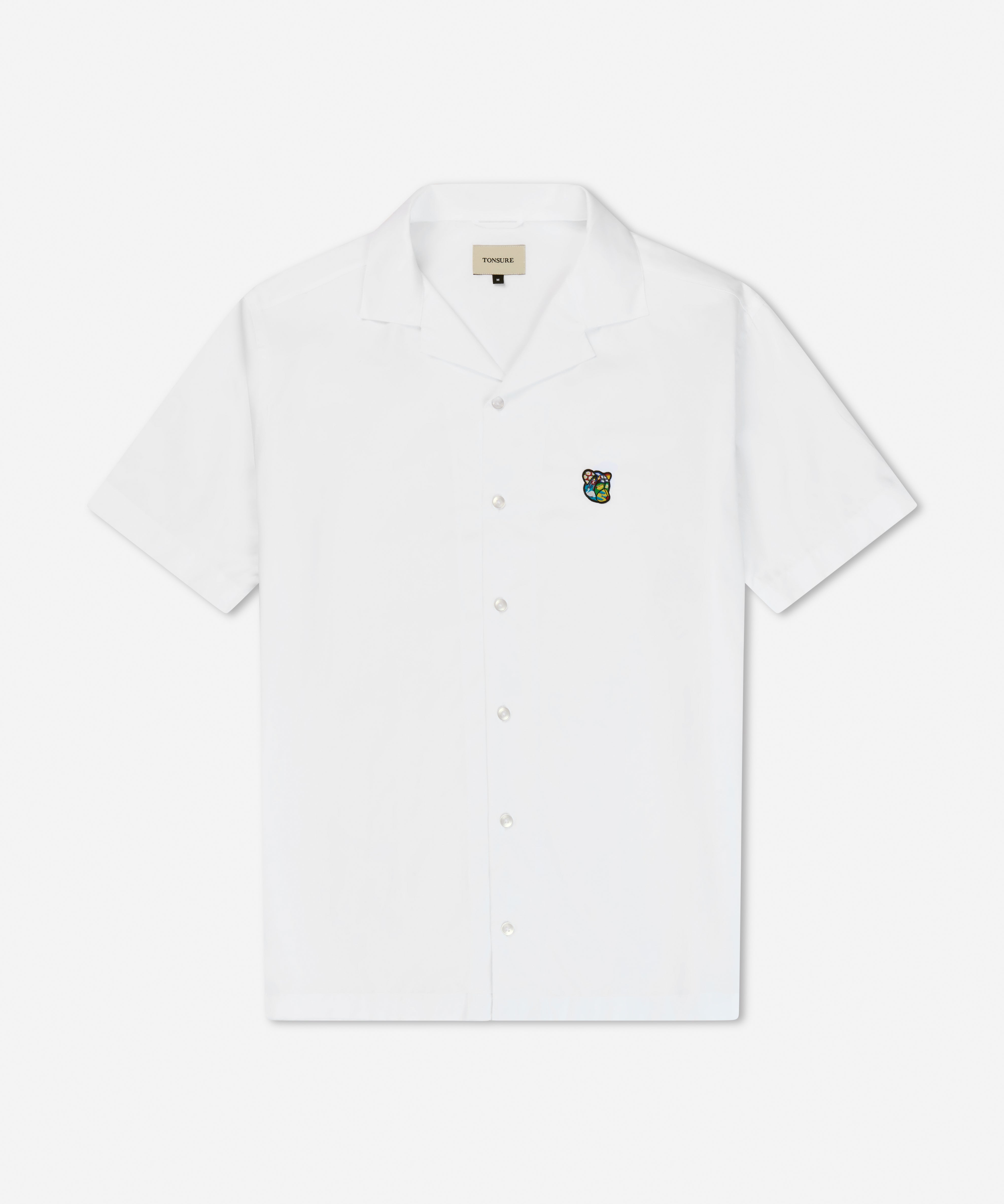 Kortærmet skjorte til mænd. Hvid skjorte til mænd