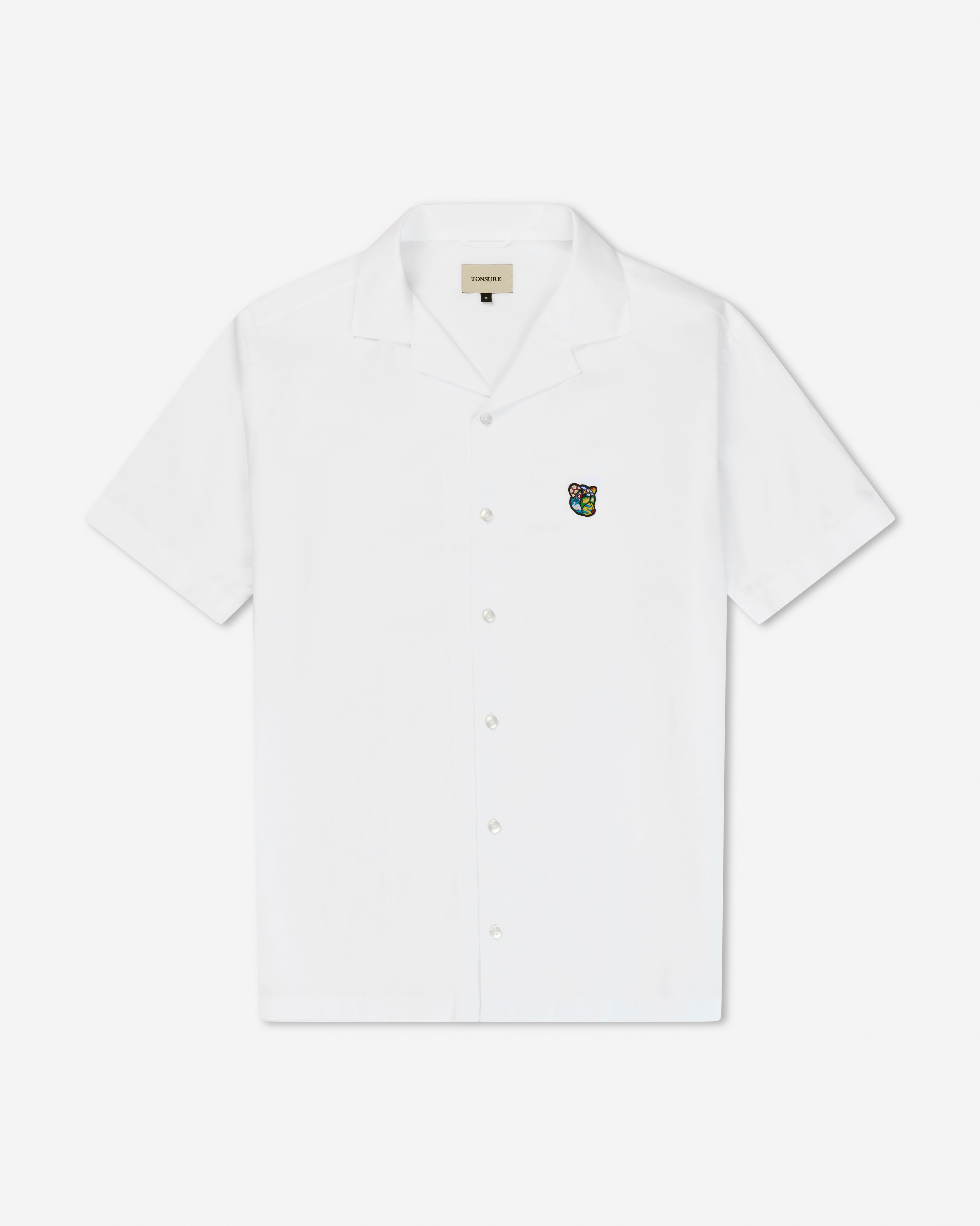 Kortærmet skjorte til mænd. Hvid skjorte til mænd