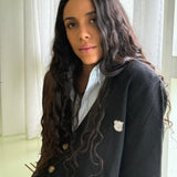 Theo knit cardigan black girls