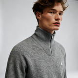 Grå half-zip strik fra Tonsure til mænd