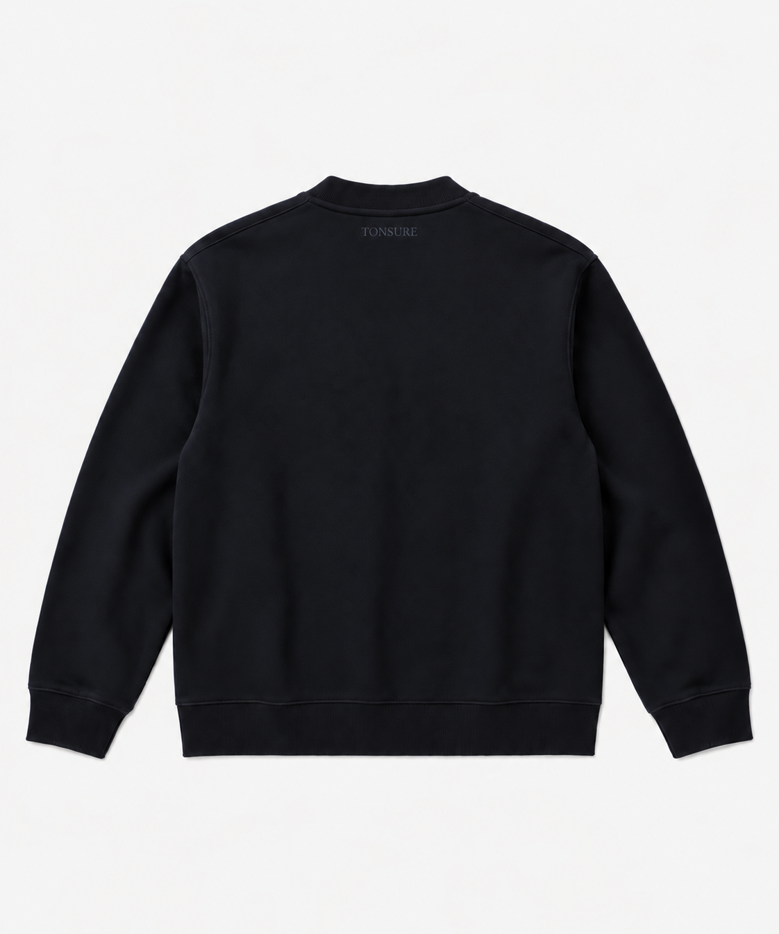 TONSURE Raymond Sweat Jacket dark navy i økologisk bomuld med tone-i-tone TONSURE broderi i nakken