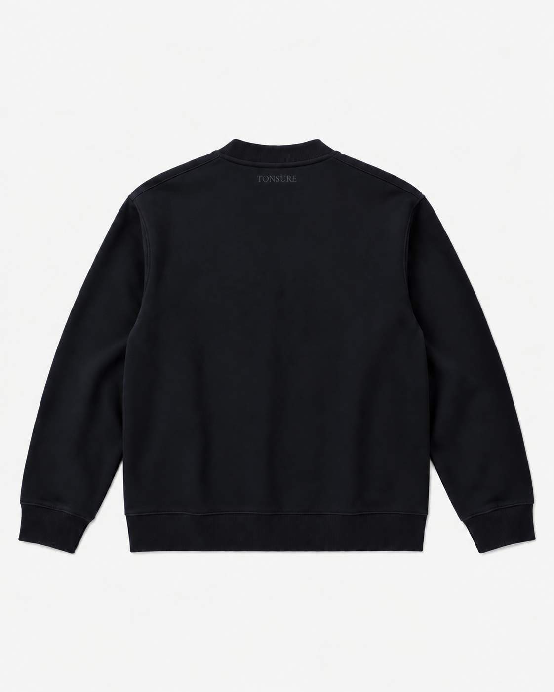 TONSURE Raymond Sweat Jacket dark navy i økologisk bomuld med tone-i-tone TONSURE broderi i nakken