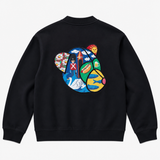 TONSURE Regent Sweat Jacket i dark navy med Copenhagen Teddy artwork – ryg