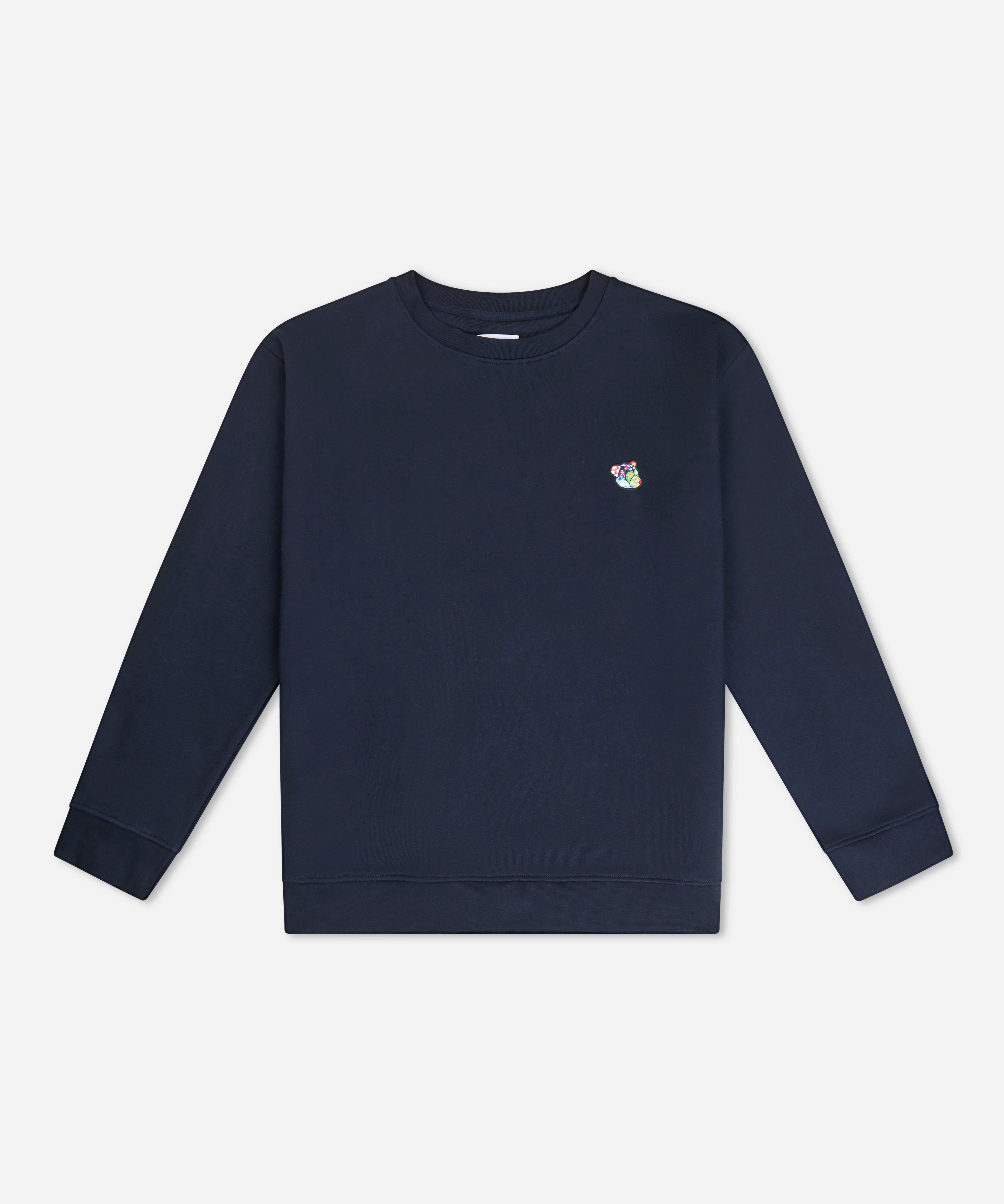 Teddy premium sweatshirt mørkeblå til mænd. Tonsure sweatshirt til mænd.