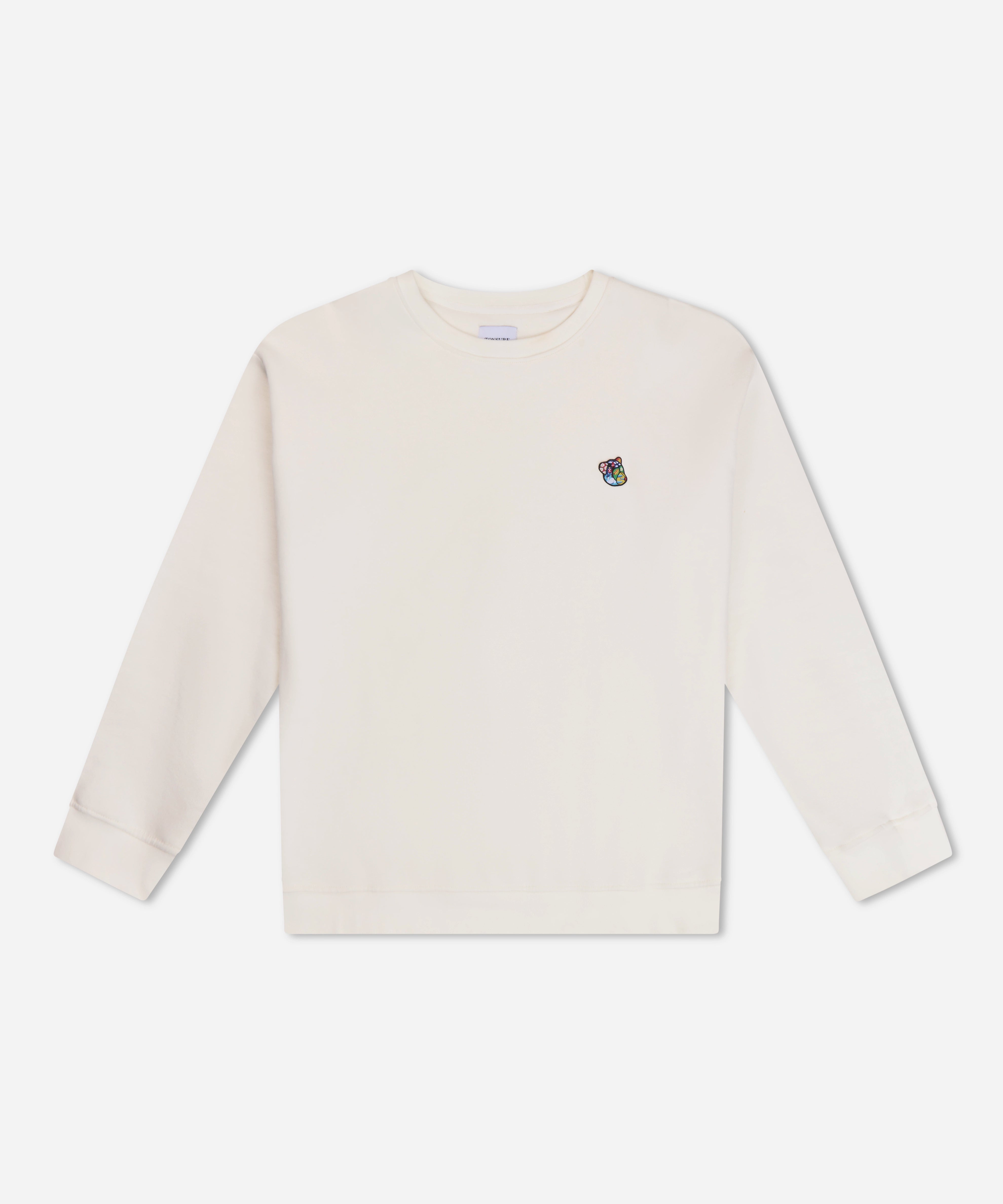 Off White long-sleeve shirt with Teddy Copenhagen logo on the chest. Copenhagen style. Sweatshirt til mænd