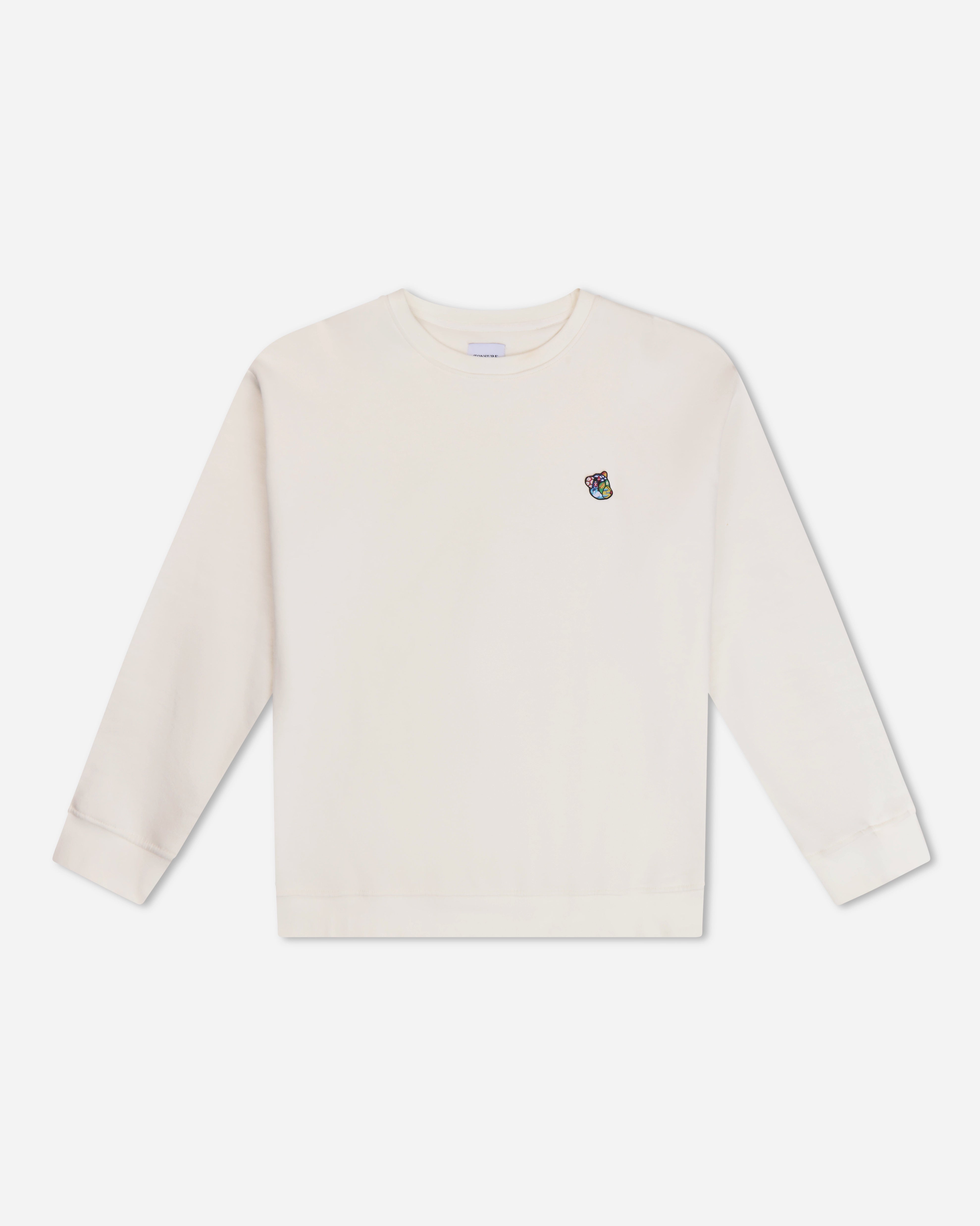 Off White long-sleeve shirt with Teddy Copenhagen logo on the chest. Copenhagen style. Sweatshirt til mænd