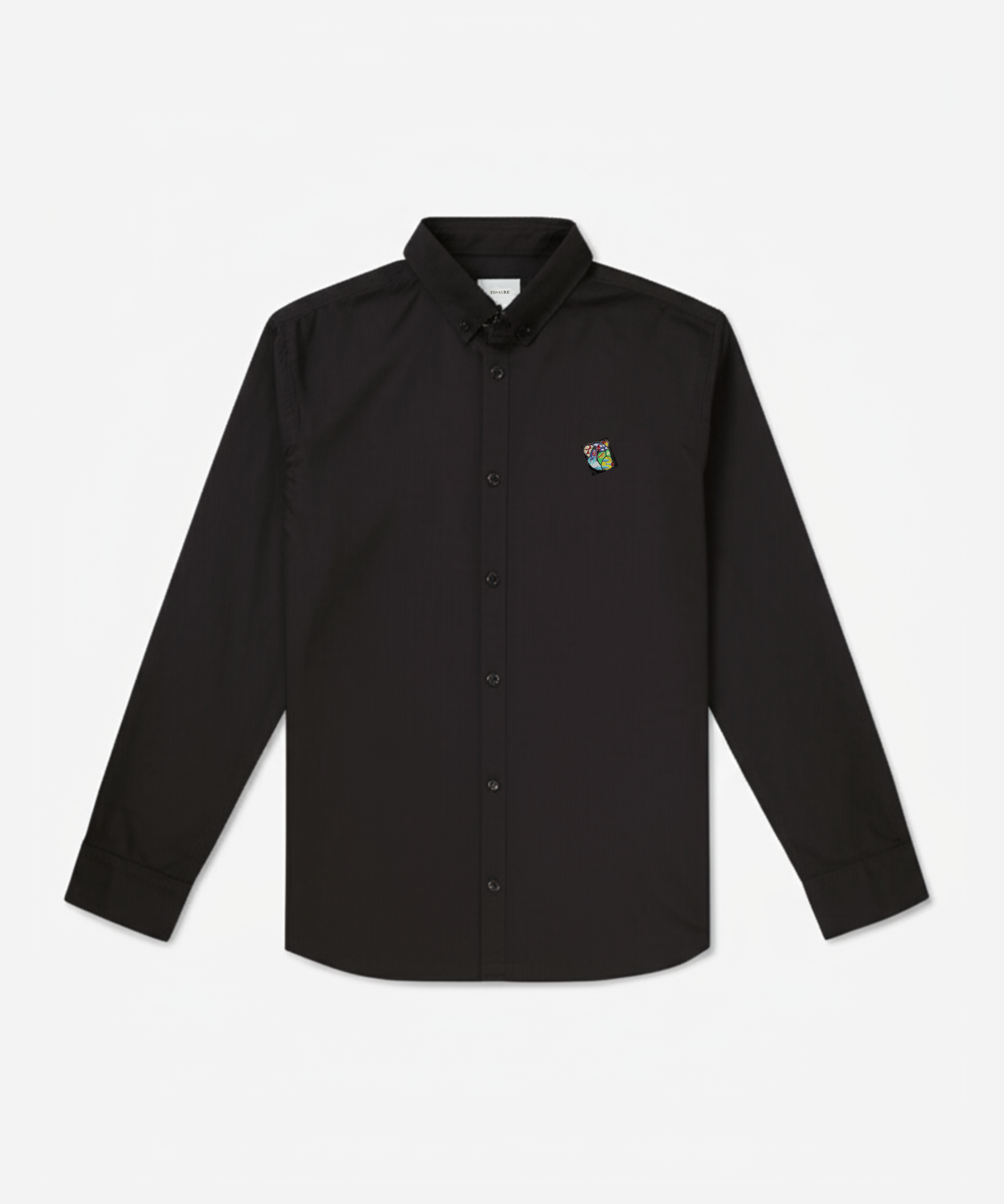 Black oxford shirt with Teddy Copenhagen badge. Skjorte til mænd fra Tonsure