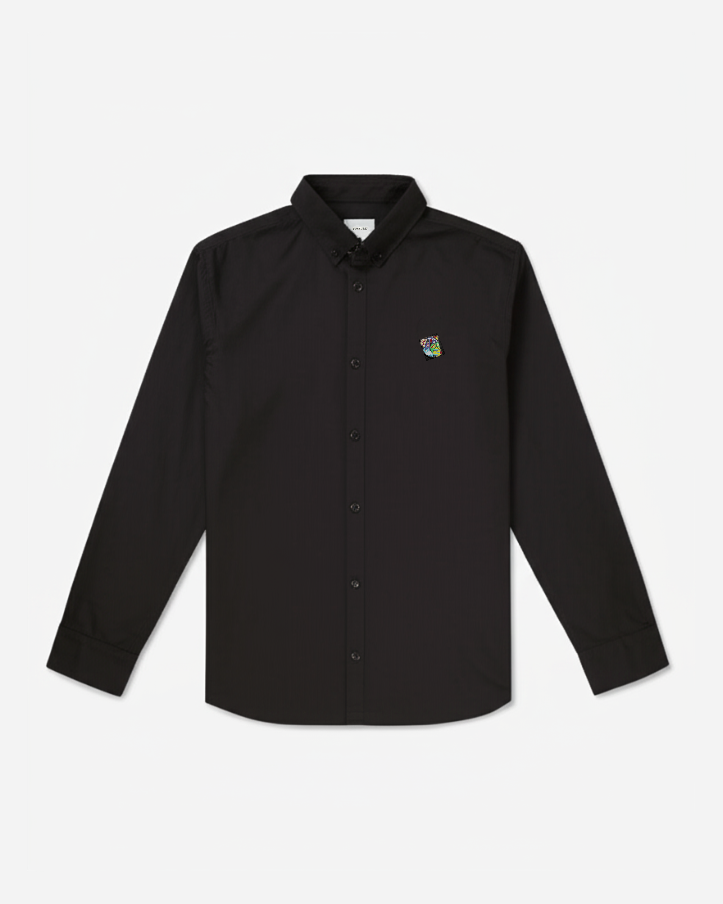 Black oxford shirt with Teddy Copenhagen badge. Skjorte til mænd fra Tonsure