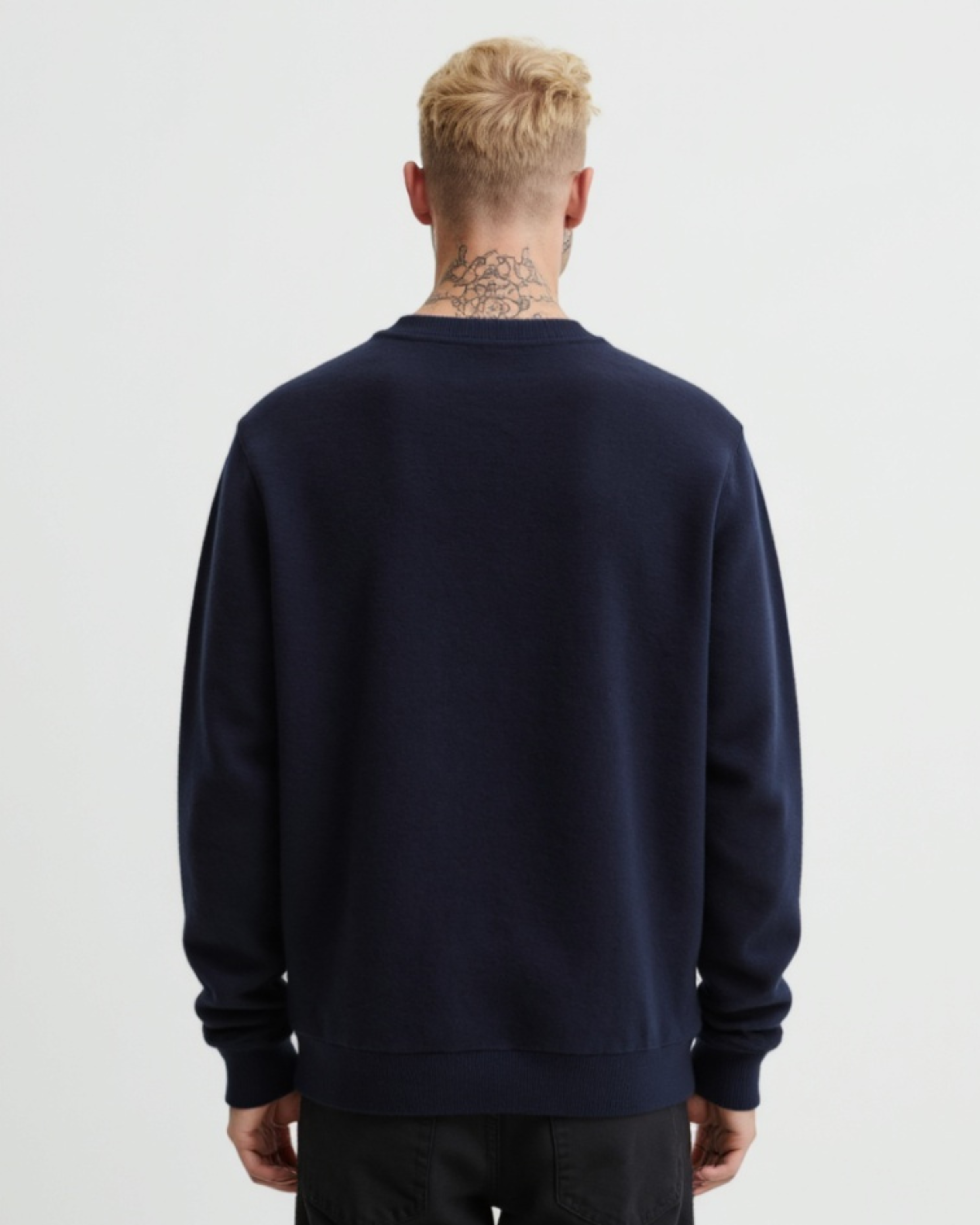 Teddy premium sweatshirt dark navy back. Sweatshirt til mænd.