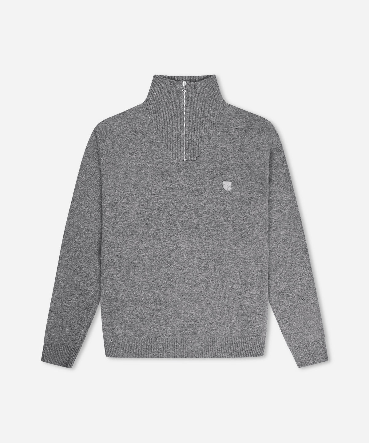 Grå halz-zip lambswool strik fra Tonsure