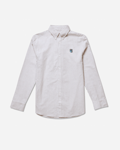 Oxie oxford shirt beige/white striped - Tonsure