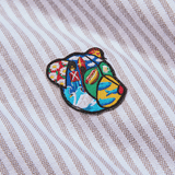 Oxie oxford shirt beige/white striped - Tonsure