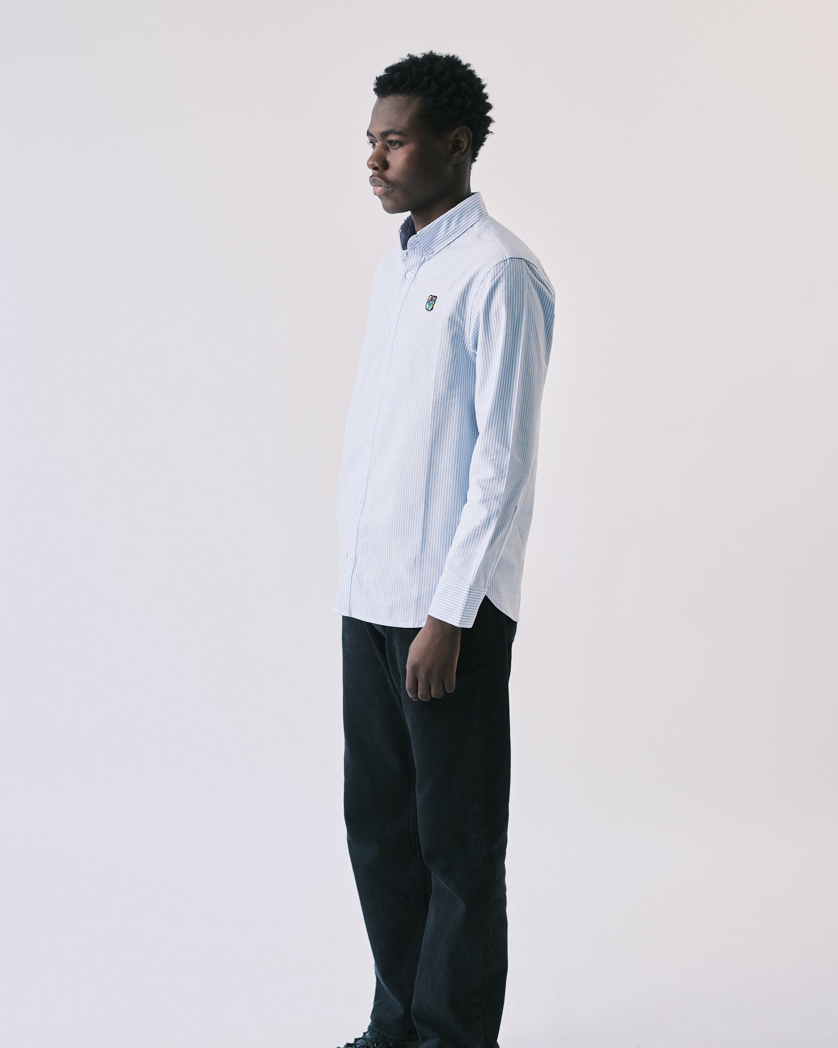 Oxie oxford shirt blue/white striped - Tonsure