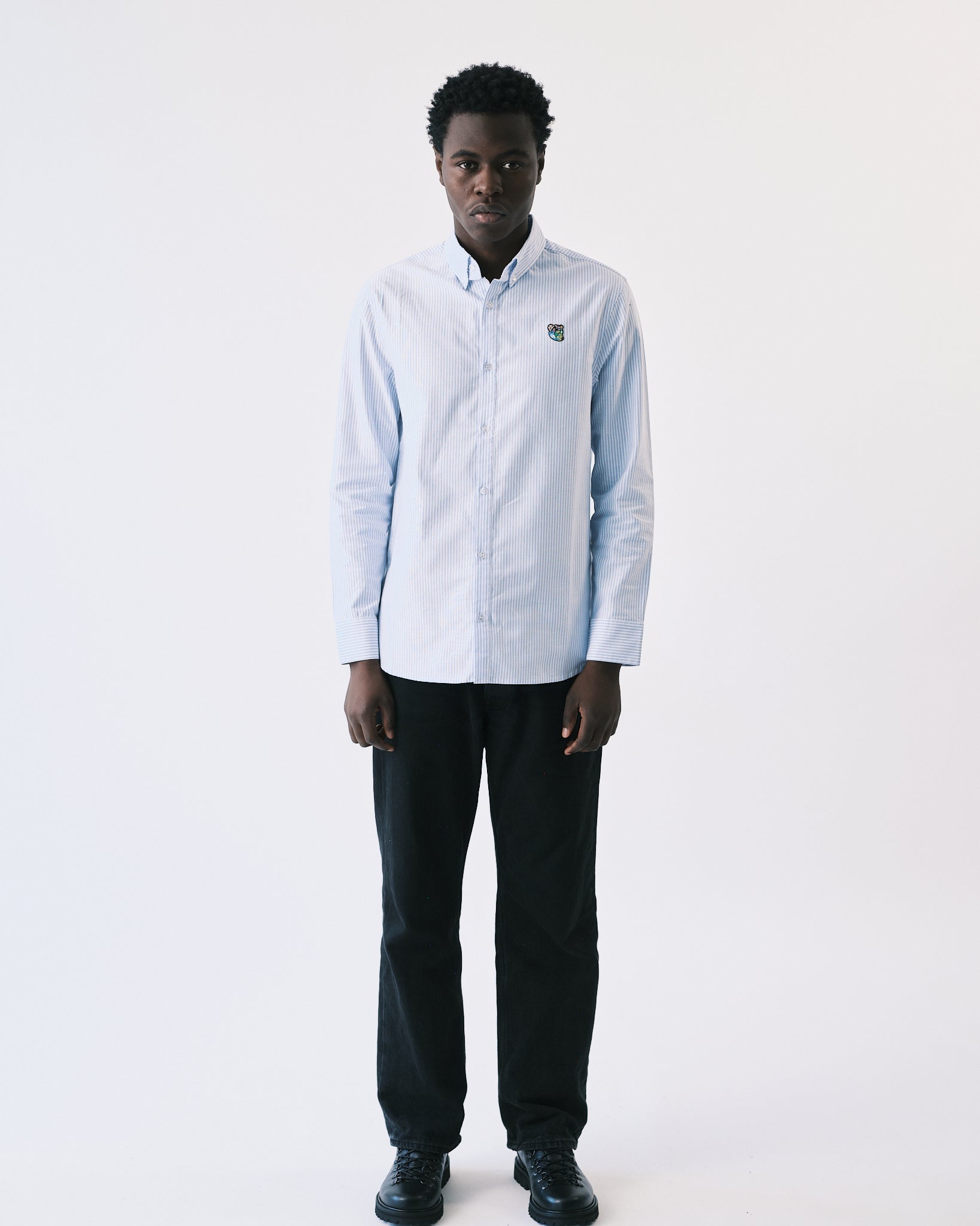Oxie oxford shirt blue/white striped - Tonsure