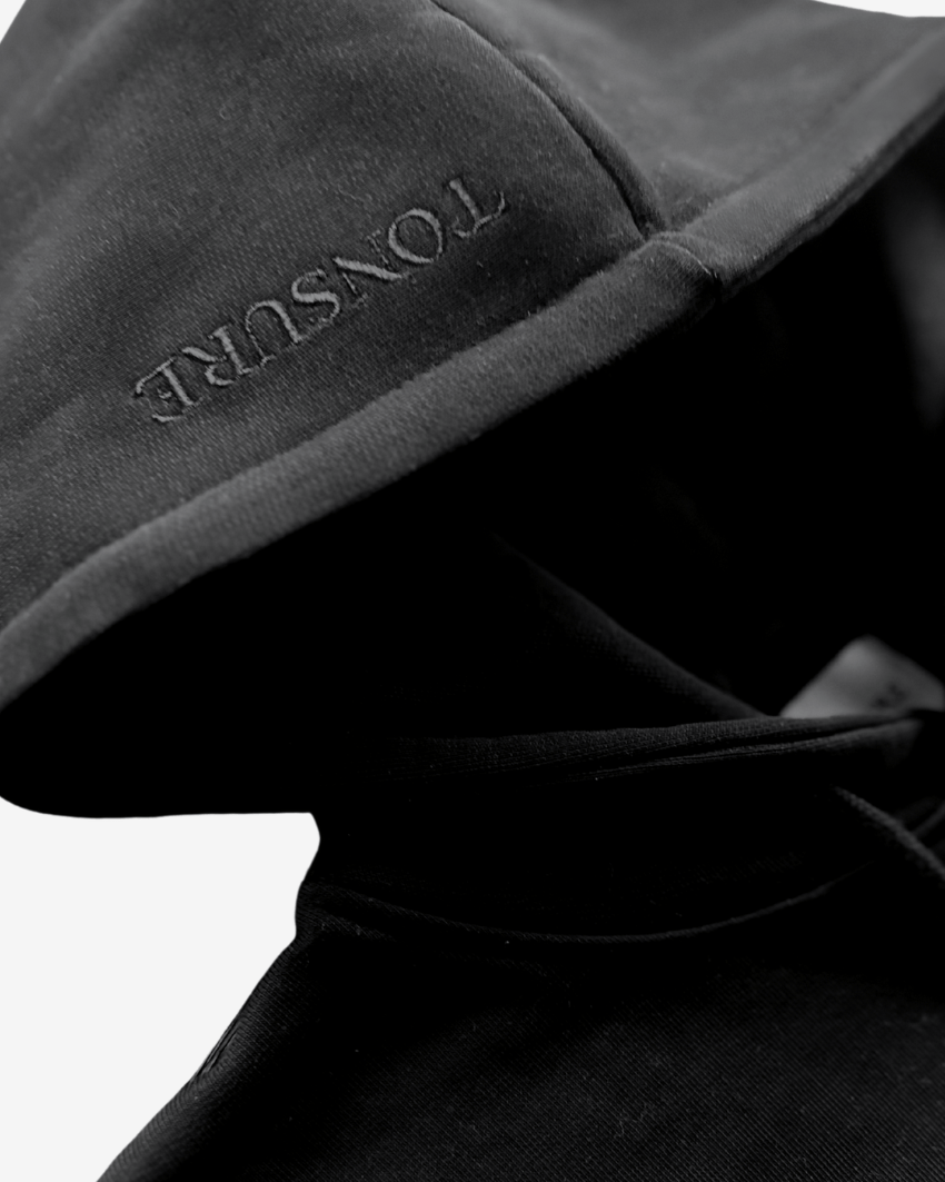 Teddy premium hoodie black - Tonsure
