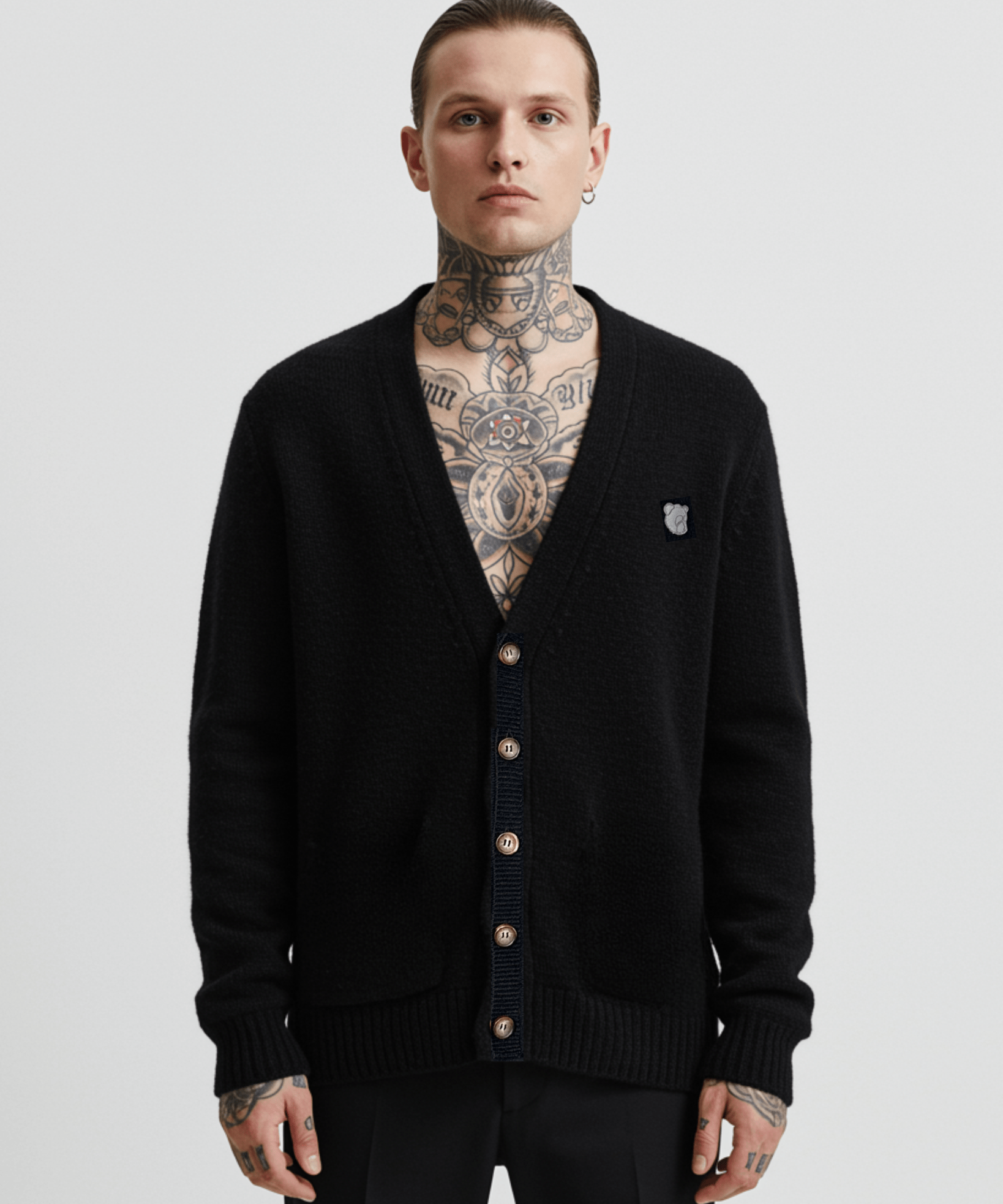 Theo knit cardigan black - Tonsure