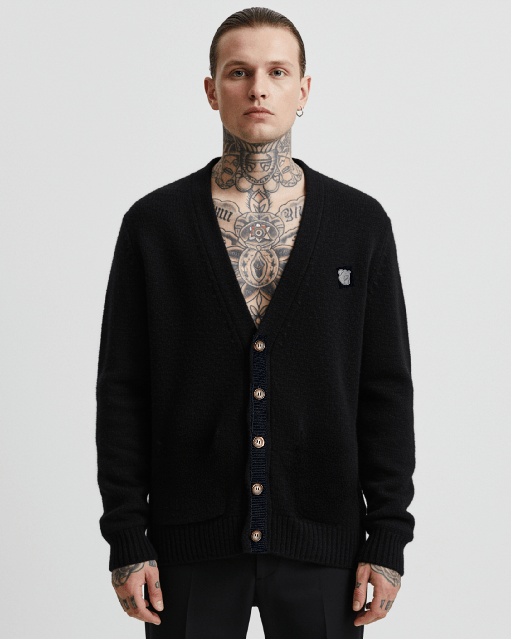Theo knit cardigan black - Tonsure