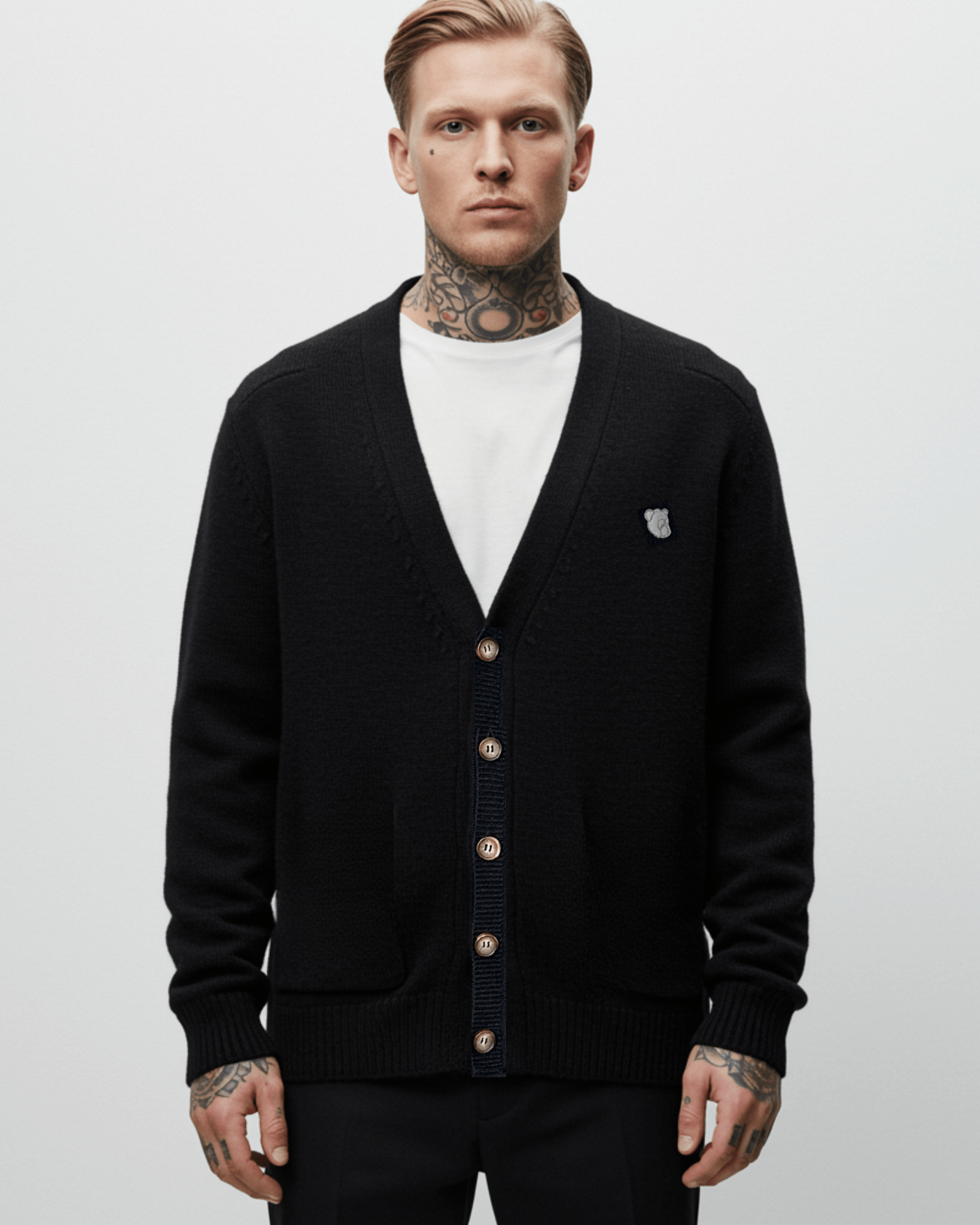 Theo knit cardigan black - Tonsure