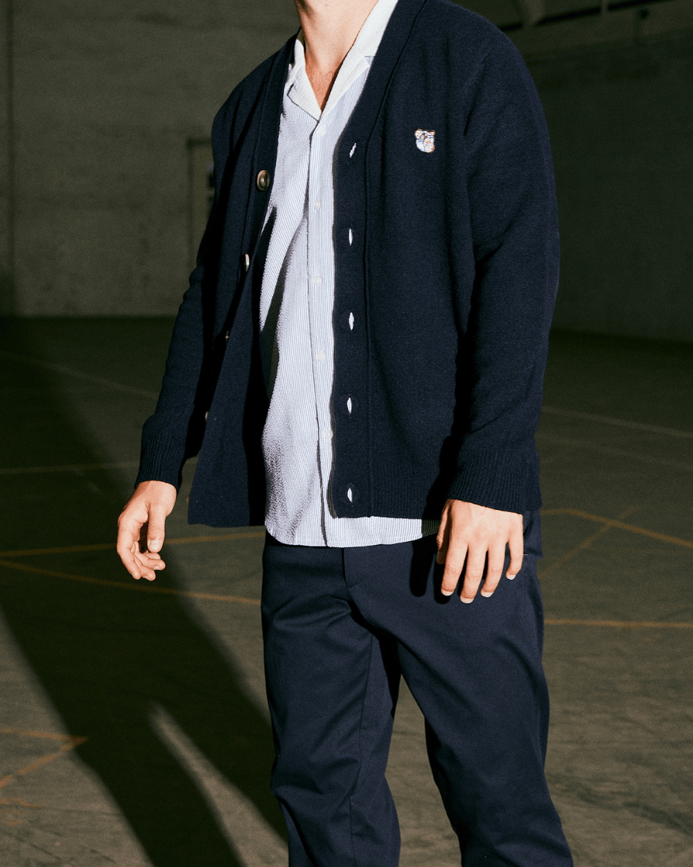 Tristan knit cardigan Navy - Tonsure