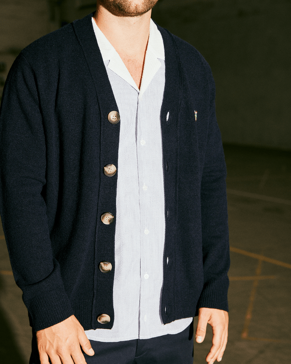 Tristan knit cardigan Navy - Tonsure